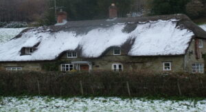Country cottages in the snow