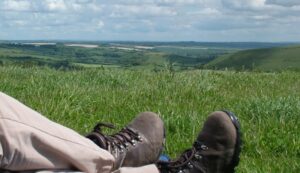Relaxing on the downs, Dorset walking tour.