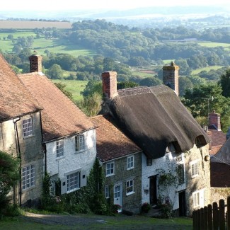 Please credit Alison Howell, Foot Trails www.foottrails.co.uk - Shaftesbury's Gold Hill - known as Shaston in Hardy's books. Foot Trails Truly Madly Deeply Dorset