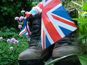 Boots with Union Jack flag