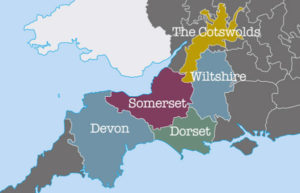 Map of South West England