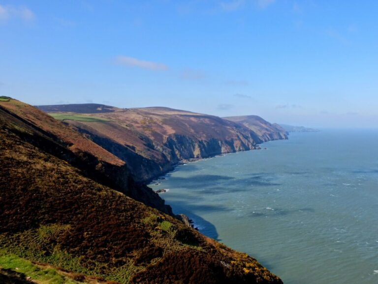 View of coastal cliffs