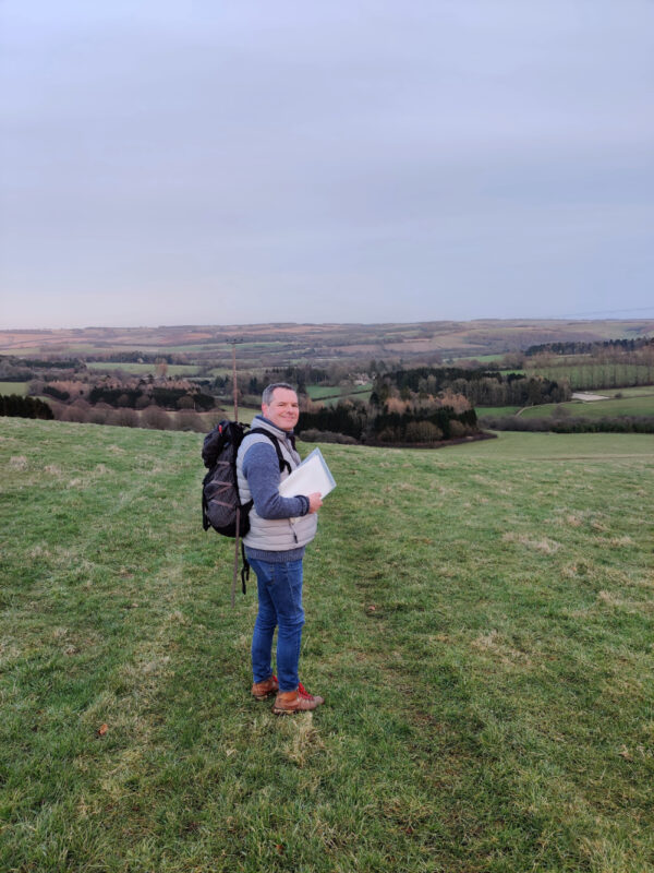 Company Co-Founder David Howell in a field in the Cotswolds