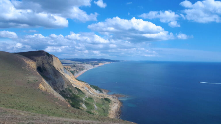View of Dorset coast in summer
