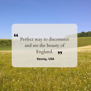 Guest review with a photo of sweeping chalk downlands in the background
