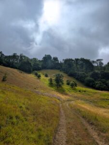 Footpath leading along the side of a valley