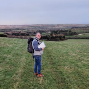 Foot Trails Founder David out walking in a field