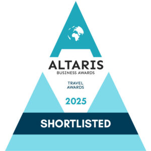 Altaris 2025 Travel Awards badge showing that Foot Trails has been shortlisted for this award