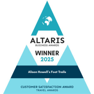 Badge showing that Foot Trails has won the the Customer Satisfaction Award in the Altaris Business Awards 2025