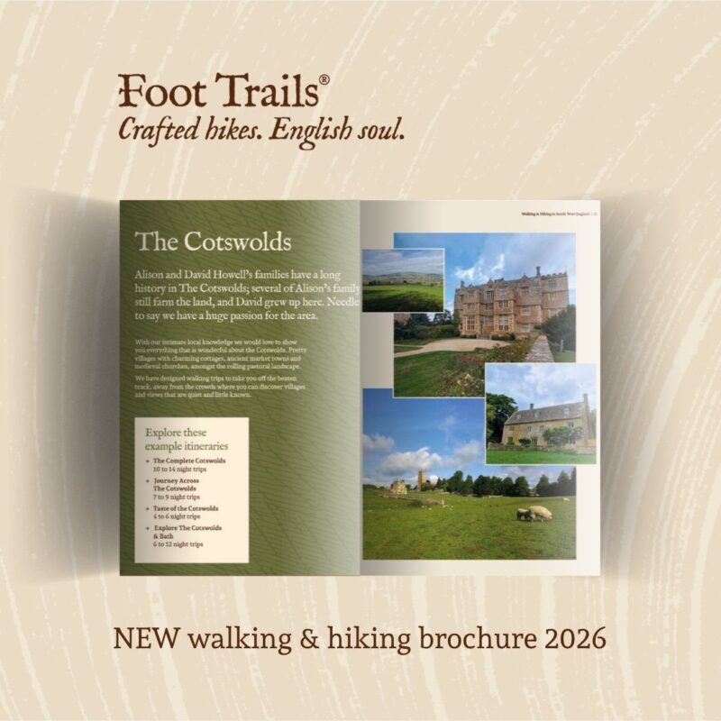 Image of an excerpt from The Cotswolds section of the 2026 Foot Trails' brochure