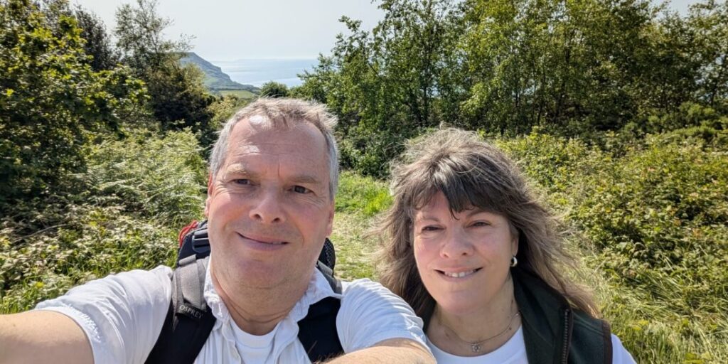 A selfie taken by Foot Trails Founders David and Alison Howell.