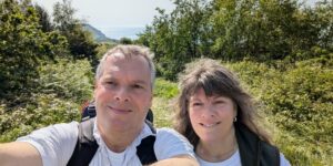 A selfie taken by Foot Trails Founders David and Alison Howell.