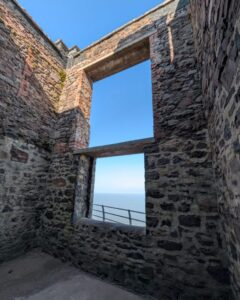 View from an abandoned coastguard lookout on the Exmoor coast